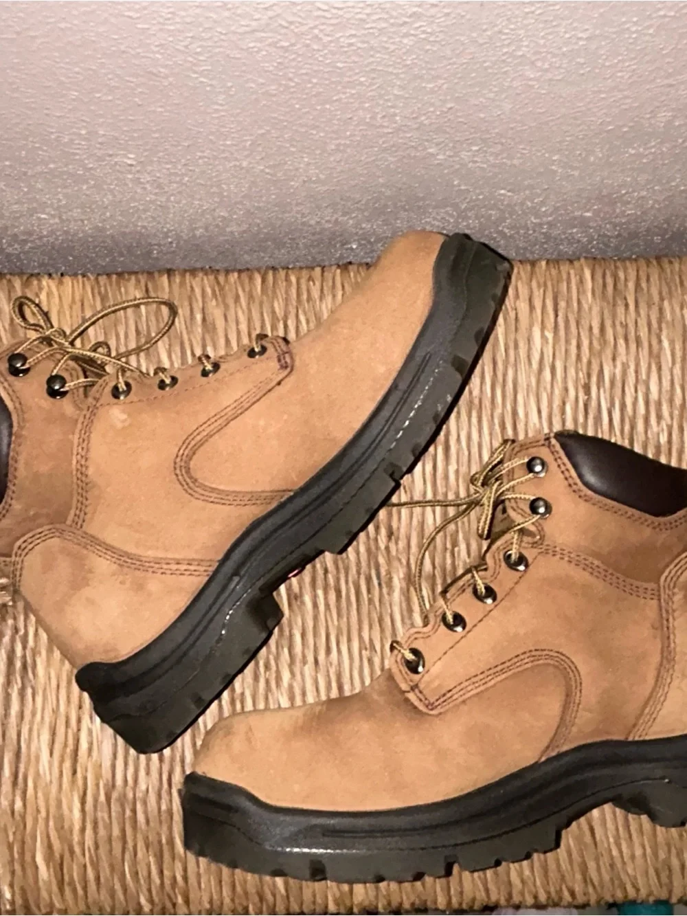 Red Wing RW Waterproof Men’s 6” Work Boots Tan Nubuck Leather Lace Up Workwear